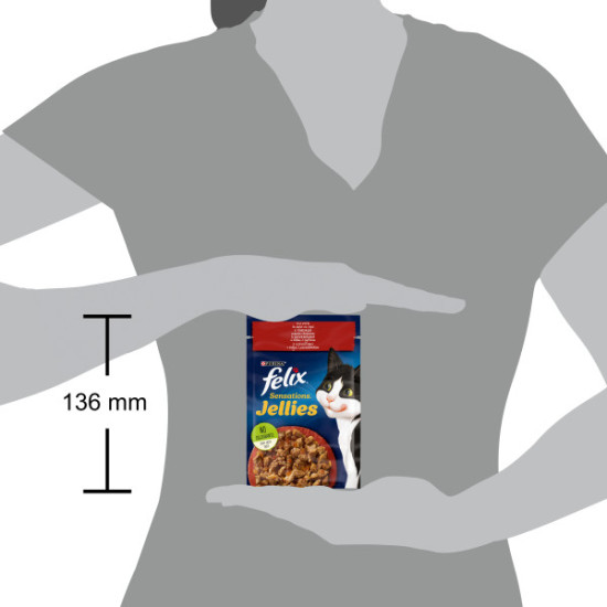 Felix Sensations – Hrană Umedă pentru Pisici cu Vită și Roșii în Aspic, 85 g